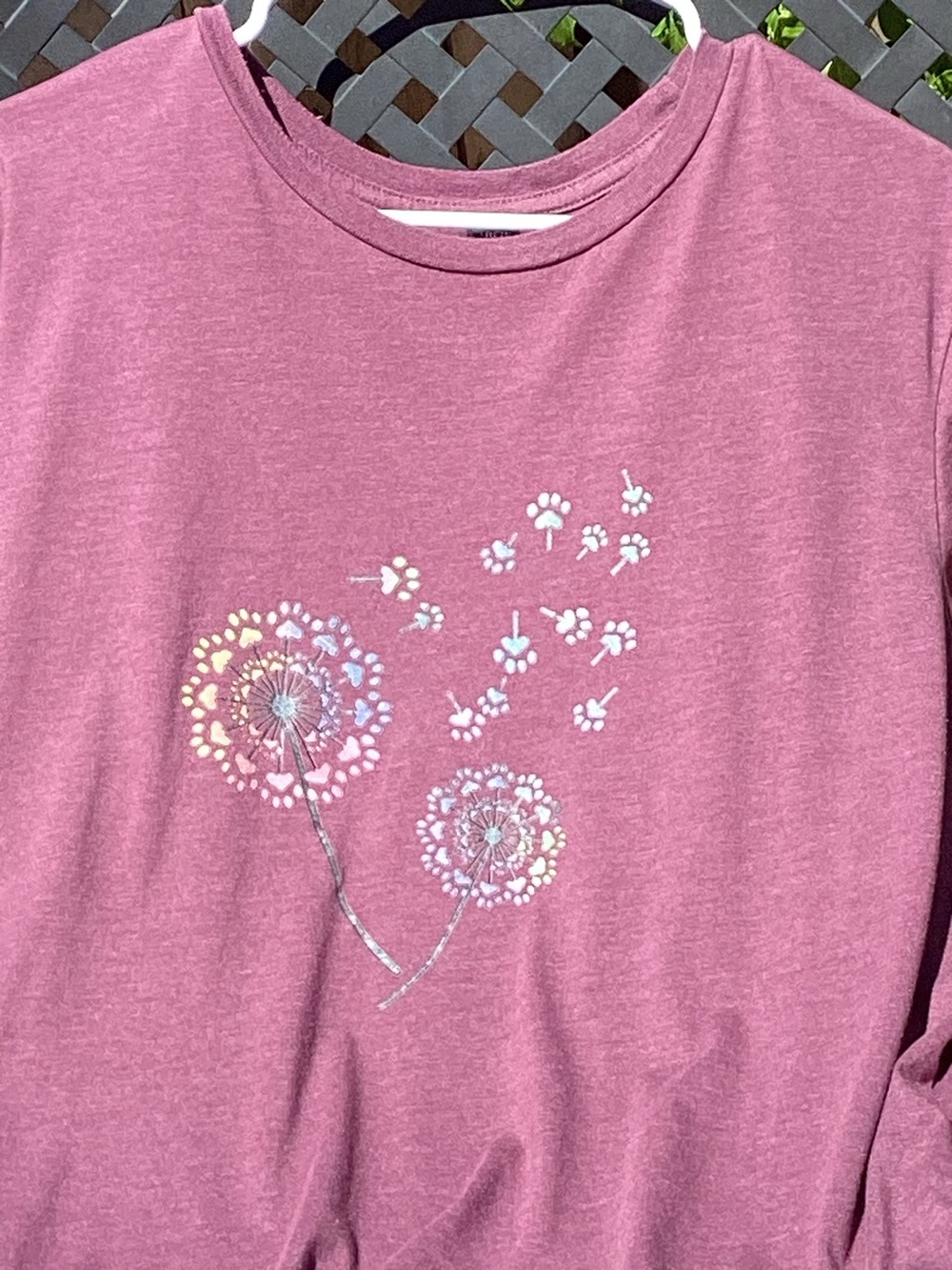 SHEIN,Women’s T-shirt, Animal Paw,In Flower Design, Lavender,Size 2X